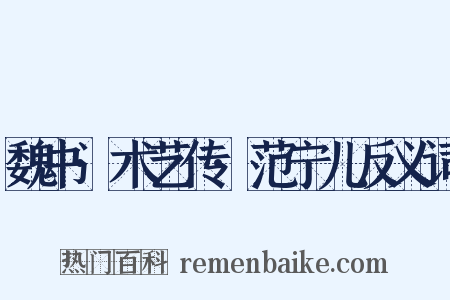 魏书·术艺传·范宁儿反义词是什么意思的图片